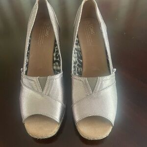 Toms Silver Espadrilles for Effortless Style